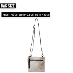 Luxurious Handcrafted Vegan Leather Cross Body Bag with Gold Hardware - Unique Natural Cowhide Pattern - Adjustable Strap - Perfect Gift for - Celestial Leather Limited