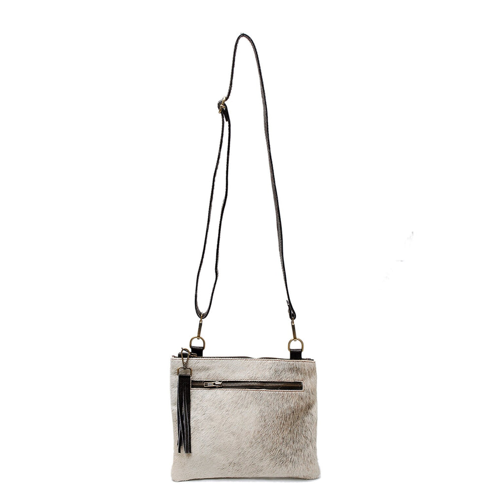 Luxurious Handcrafted Vegan Leather Cross Body Bag with Gold Hardware - Unique Natural Cowhide Pattern - Adjustable Strap - Perfect Gift for - Celestial Leather Limited