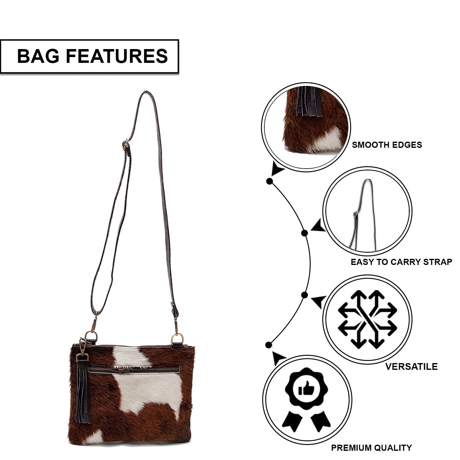 Elegant Handcrafted Vegan Leather Cross Body Bag with Adjustable Strap and Gold Hardware for Her - Celestial Leather Limited