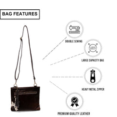 Elegant Vegan Leather Handbag with Gold Hardware-Unique Cowhide Markings for Women-Gorgeous Evening Bag with Adjustable Strap - Celestial Leather Limited