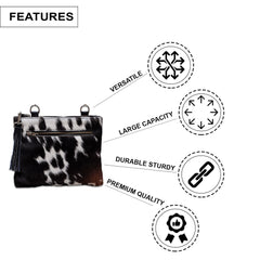 Classic Structured Vegan Leather Crossbody Bag with Gold Hardware | Handcrafted Unique Cowhide Handbag for Women - Multi-Colour Celestial - Celestial Leather Limited