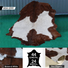 Luxury Brown & White Goat Hide Rug - Premium Hair-On Goat Skin Rug for Warmth - Elegance - Handcrafted - Sustainable Decor Piece - Celestial Leather Limited