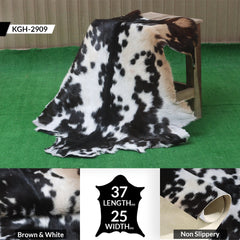 Luxurious Black White Handmade Goat Skin Rug - Unique Natural Beauty for Your Home - Celestial Leather Limited