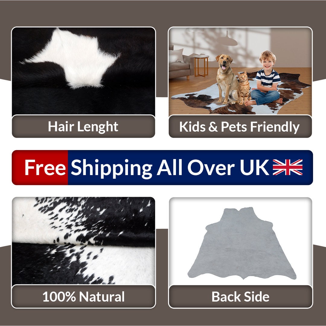 Luxurious Natural Cowhide Leather Rug for Stylish Home Decor & Leather Crafts - Celestial Leather Limited