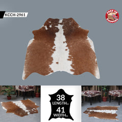 Luxurious Brown & White Cowhide Rug | Hypoallergenic - Non-Slip | Large Area Rug for Bedroom - Living Room | Top Quality - Free Shipping - Celestial Leather Limited