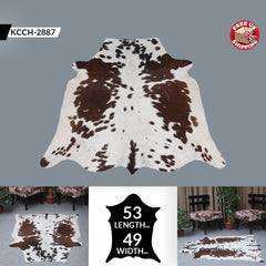 Luxurious Natural Cowhide Rug in Classic Brown and White | Medium Size | Handcrafted with Non-Slip Suede | Unique and Durable Addition to