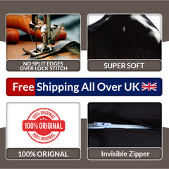 Luxury Cowhide Cushion Cover | Genuine Leather Exotic Animal Skin Home Decor Pillow Case | Stylish Hair-On Leather Cushion Cover