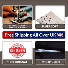 Luxury Brown & White Cowhide Cushion Cover with Animal Print - Handmade Rustic Elegance for Home Décor