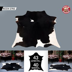Luxury Black and White Cowhide Rug - Hypoallergenic Hair on Salt & Pepper Rug for Home Décor - Durable, Versatile, Handcrafted Beauty - Celestial Leather Limited