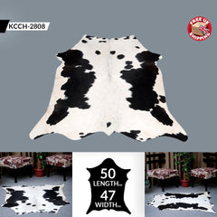 Luxurious Black and White Cowhide Rug - Hypoallergenic, Non-Slip, Handcrafted, Unique Beauty - Adds Sophistication to Any Room - Celestial Leather Limited