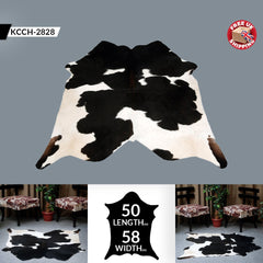 Luxurious Black and White Spotted Cowhide Rug - Hypoallergenic, Non-Slip, Handcrafted, Durable, and Unique Beauty for Bedroom & Living Areas - Celestial Leather Limited