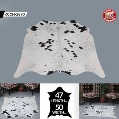 Luxurious Handcrafted Brown and White Cowhide Rug with Non-Slip Backing - Hypoallergenic, Unique Beauty for Bedroom/Living Room - Durable - Celestial Leather Limited