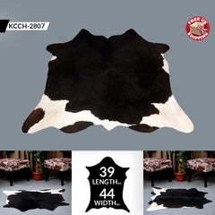 Luxurious Natural Black and White Cowhide Rug - Small Animal Print Area Rug with Hypoallergenic, Non Slip Suede Back Unique and Durable Home - Celestial Leather Limited