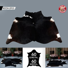Luxurious Black & White Cowhide Rug for Stylish Décor | Hypoallergenic, Non-Slip, Unique Natural Beauty | Large Size, Free Shipping! - Celestial Leather Limited
