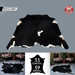Luxurious Black & White Cowhide Rug for Bedroom - Living Room - Hypoallergenic, Non-Slip, Unique Natural Beauty - Free Shipping in UK! - Celestial Leather Limited