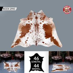 Luxury Brown & White Cowhide Rug with Non-Slip Backing | Hypoallergenic - Non-Shedding | Handcrafted from 100% Natural Hides | Free Shipping - Celestial Leather Limited