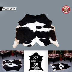 Handcrafted Multicolour Cowhide Rug | Hypoallergenic Small Area Rug with Animal Print | Non-Shedding, Non-Slippery Suede Back | Free - Celestial Leather Limited