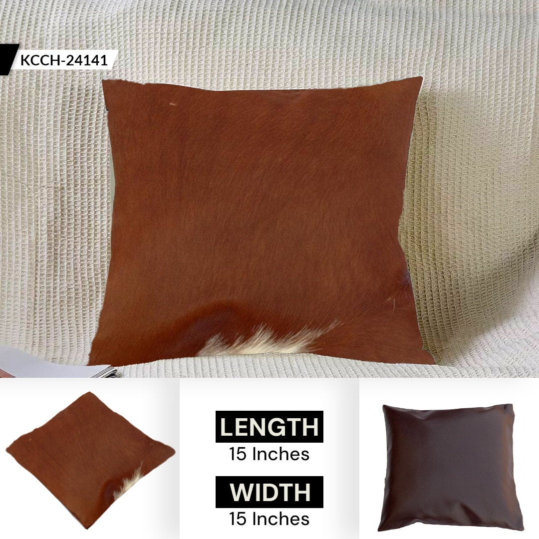 Add a Touch of Rustic Charm with Genuine Cowhide Cushion Covers - Eco-Friendly Leather Home Decor - Stylish Exotic Animal Skin Cushion