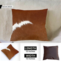 Luxurious Handmade Brown & White Cowhide Throw Pillow Cover with Hidden Zipper - Unique Home Decor Accent for All Styles - Celestial Leather Limited