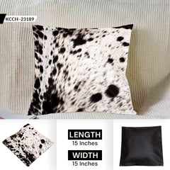 Luxury Handmade Cowhide Cushion Cover - Brown & White Animal Print Home Décor Accent