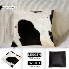 Luxurious Brown and White Cowhide Cushion Cover - Handmade Natural Cowhide Throw Pillow Cover with Unique Animal Patterns