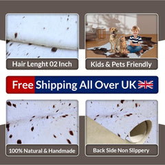 Luxurious Natural Cowhide Rug in Brown & White for Elegant Home Decor - Hypoallergenic, Non-Slip, High Quality, Unique - Versatile