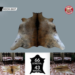 Luxurious Brown and White Cowhide Rug - Hypoallergenic, Handcrafted, Unique Beauty, Durable Medium Size Rug for Home Décor - Celestial Leather Limited
