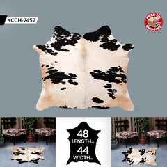 Luxury Brown and White Cowhide Rug with Non-Slip Backing - Hypoallergenic, Non-Shedding, Large Size, Perfect for Upholstery - Free Shipping! - Celestial Leather Limited
