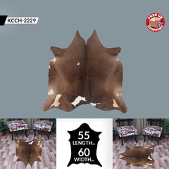 Luxurious Brown & White Cowhide Rug | Hypoallergenic - Non-Slip | Top Quality Natural Cow Skin for Home Decor - Upholstery - Free Shipping - Celestial Leather Limited