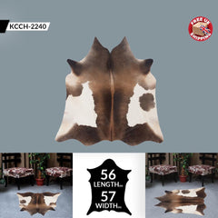Luxurious Brown and White Cowhide Rug - Hypoallergenic, Non-Slip Backing, Non-Shedding - Perfect for Upholstery and Home Décor - Celestial Leather Limited