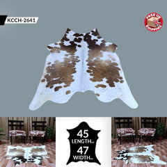 Luxurious Brown and White Cowhide Rug | Hypoallergenic, Non-Slip, Non-Shedding | Perfect for Upholstery | Free Shipping! - Celestial Leather Limited