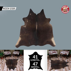 Luxurious Small Brown and White Cowhide Rug with Soft Hair | Hypoallergenic & Non-Shedding | Ideal for Upholstery | Free Shipping in UK - Celestial Leather Limited