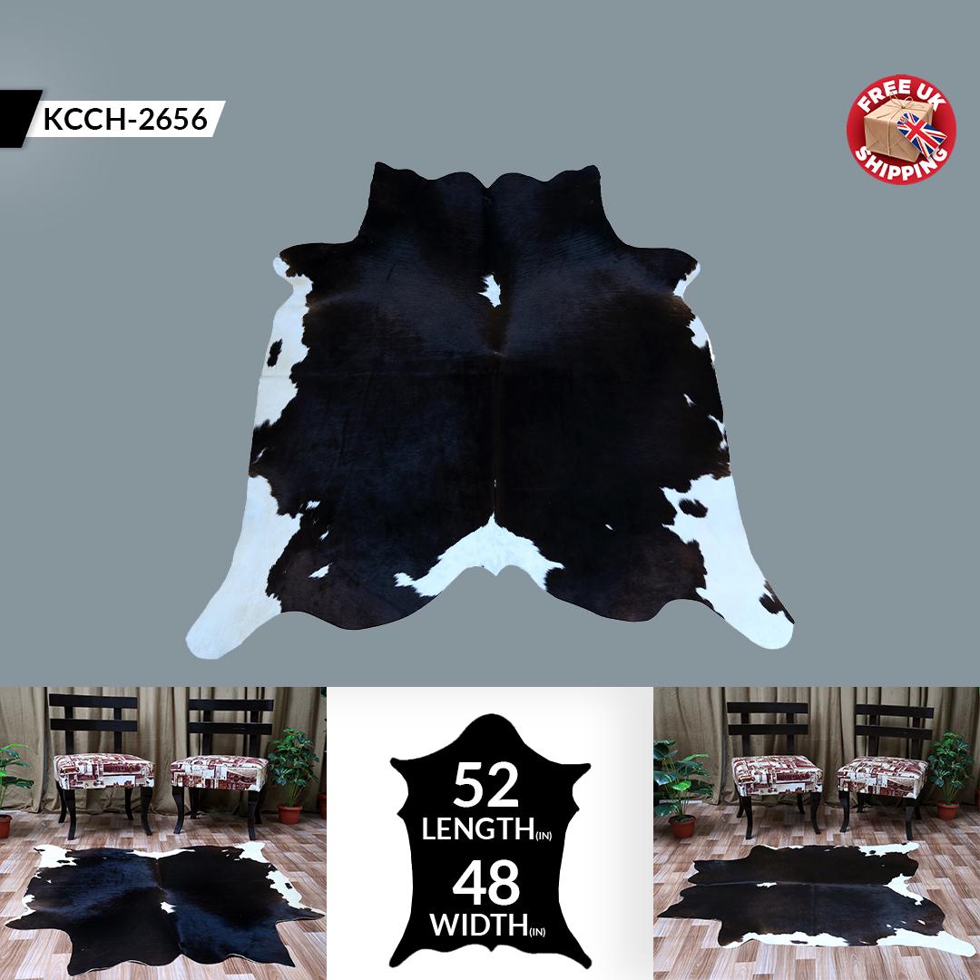 Luxury Brown and White Cowhide Rug for Elegant Home Decor - Hypoallergenic, Non-Slip, Non-Shedding - Free Shipping in UK - Top Quality - Celestial Leather Limited
