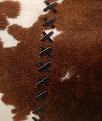 Cowhide Shoulder Bag - Brown & White Hair On Hide Purse, Handmade Leather Tote, Stylish Daily Handbag with Fast Worldwide Shipping