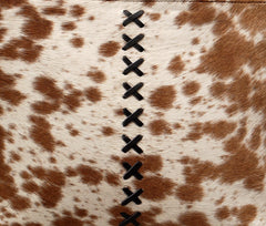Luxurious Light Brown and White Cowhide Shoulder Bag - Handmade Hair on Leather Tote with Chic Animal Print Design for Daily Use