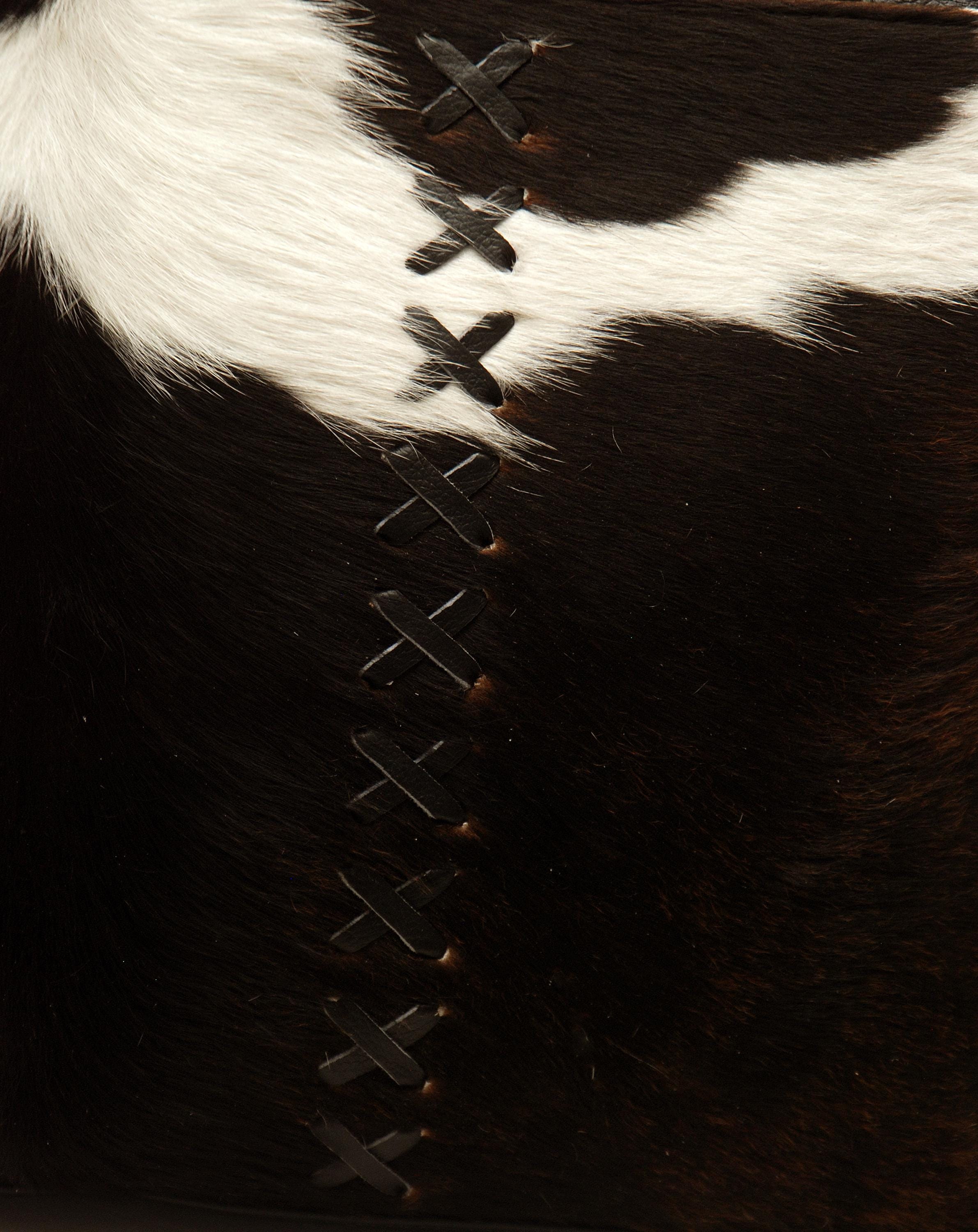 Luxurious Cowhide Shoulder Bag with Brown And White Cowskin Leather - Handcrafted Handbag For Women, Durable and Stylish Purse for Daily