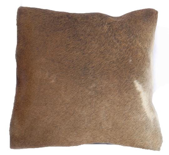Luxurious Genuine Cowhide Cushion Cover - Exotic Leather Animal Skin Home Decor - Brown & White Hair-On Leather Pillow Cover