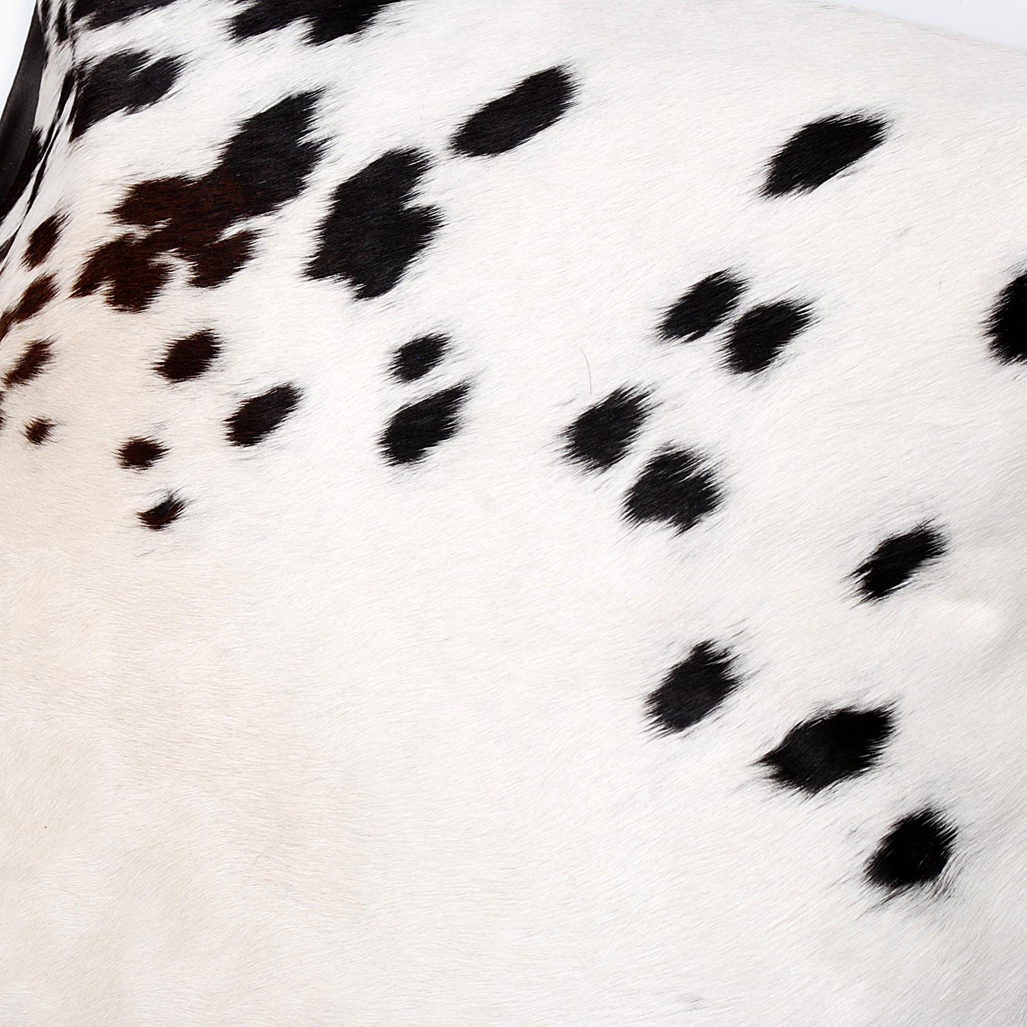Luxury Brown & White Cowhide Cushion Cover with Animal Print - Handmade Rustic Elegance for Home Décor