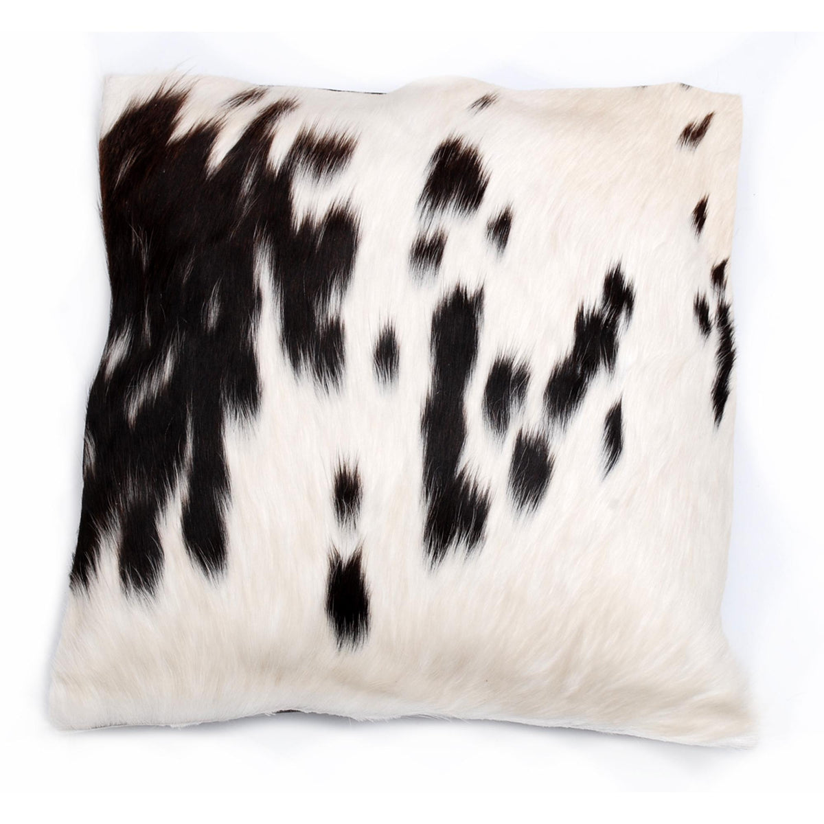 Luxurious Handmade Brown & White Cowhide Cushion Cover with Animal Print - Rustic Elegance for Home Decor