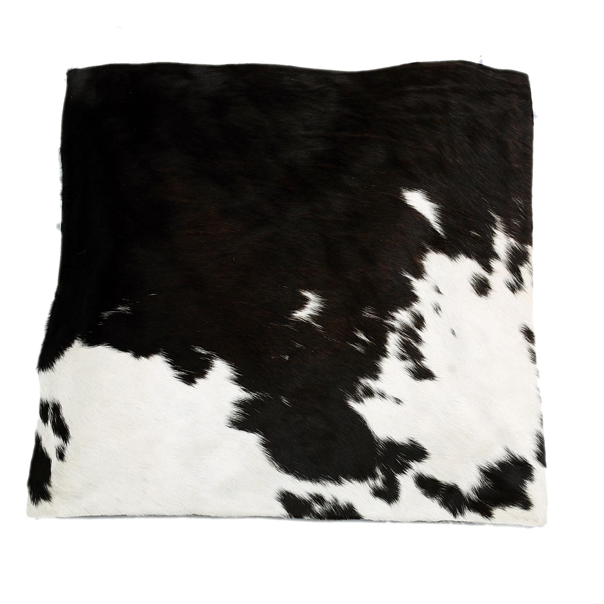 Handmade Brown & White Cowhide Cushion Cover with Animal Print - Luxury Rustic Farmhouse Decor - Unique Natural Patterns - Soft Faux Leather