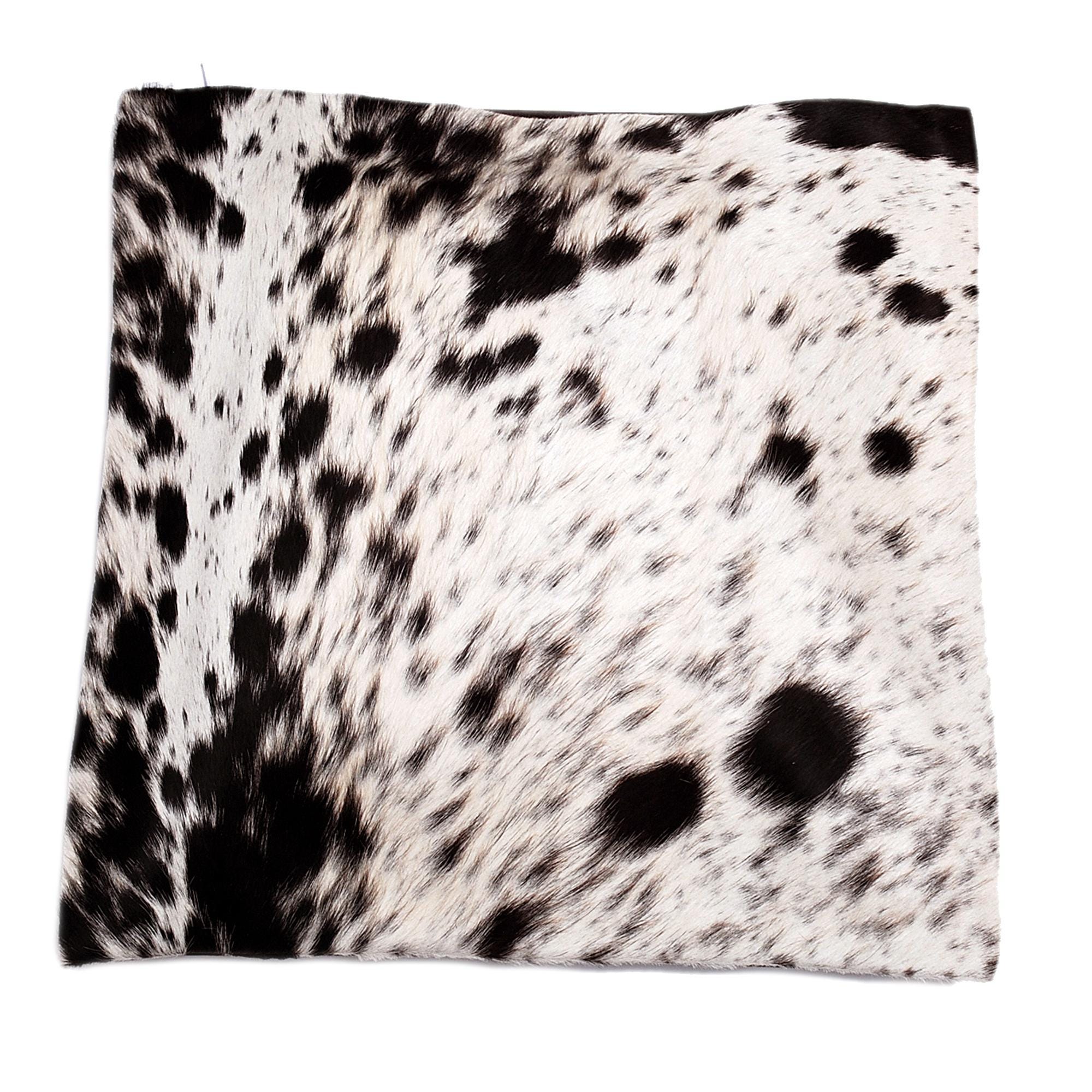 Luxury Handmade Cowhide Cushion Cover - Brown & White Animal Print Home Décor Accent