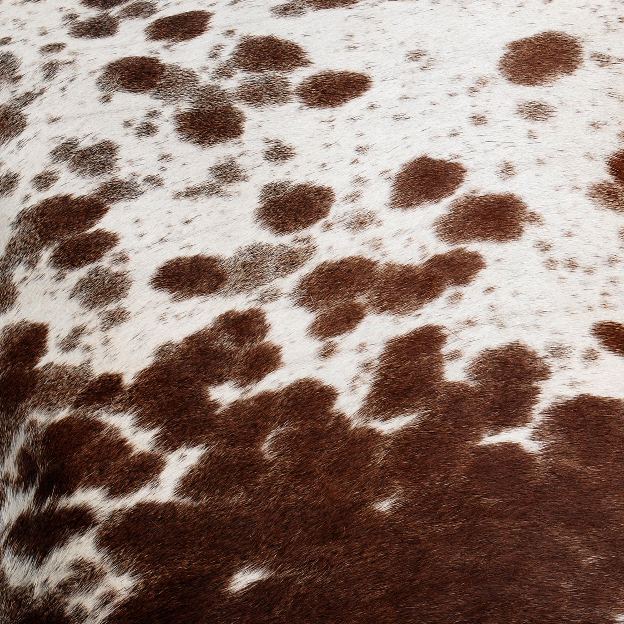 Luxurious Handmade Brown and White Cowhide Cushion Cover - Rustic Elegance for Your Home with Unique Animal Patterns