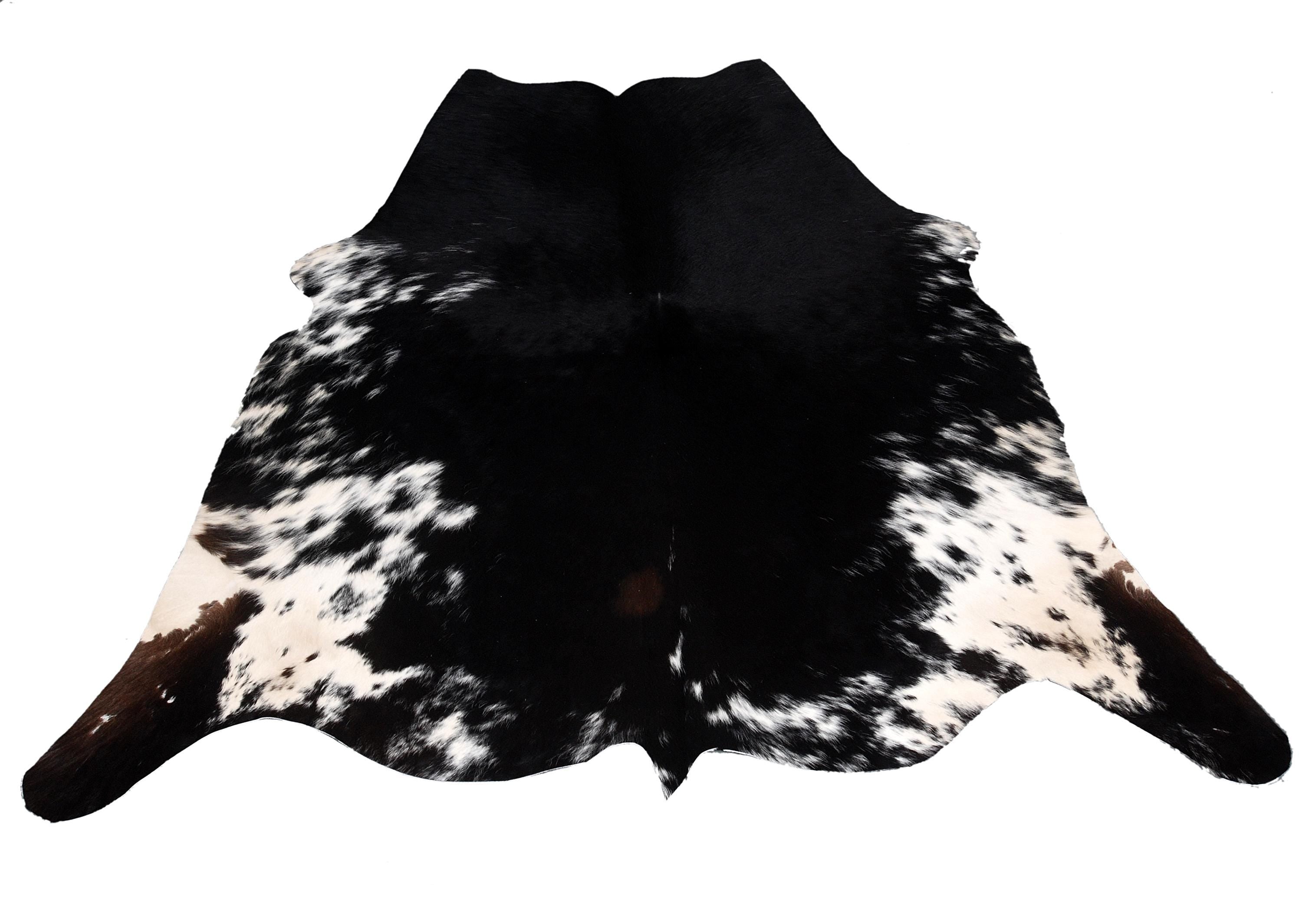 Luxury Dark Brown Cowhide Rug - Handcrafted Hypoallergenic Rug with Natural Dark Brown Hair for Bedroom/Living Room - Medium Size (16-20 sq - Celestial Leather Limited