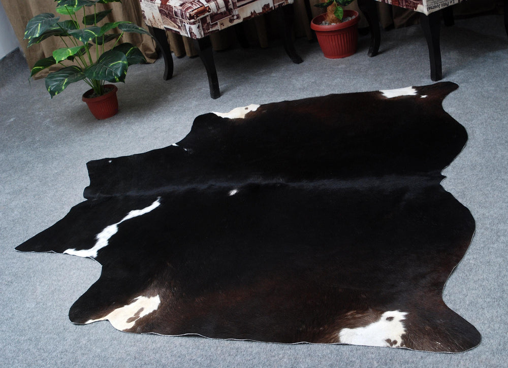 Luxurious Black & White Cowhide Rug for Stylish Décor | Hypoallergenic, Non-Slip, Unique Natural Beauty | Large Size, Free Shipping! - Celestial Leather Limited