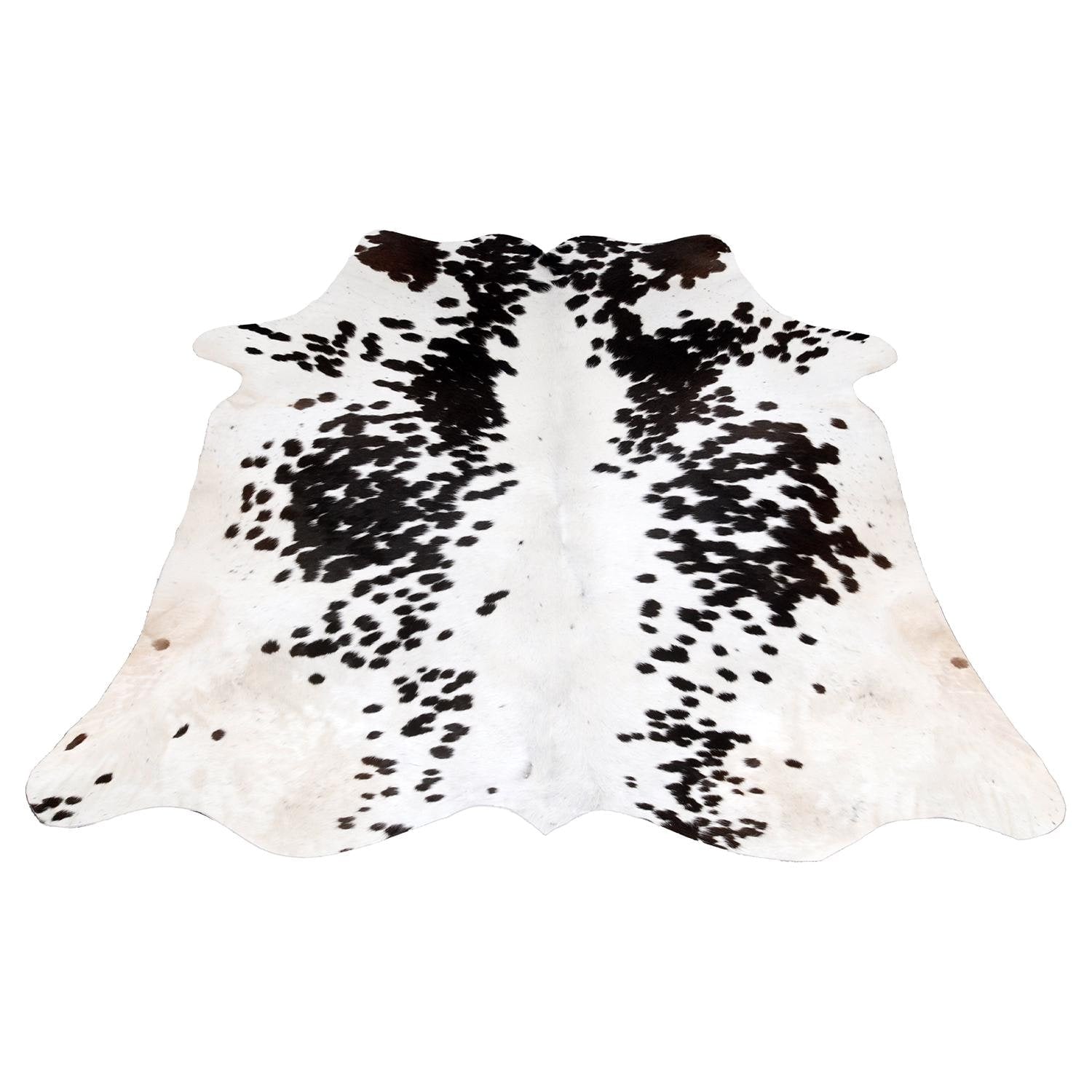 Luxurious Dark Brown & White Cowhide Rug - Small Animal Print Area Rug with Non-Slip Backing - Hypoallergenic Properties - Celestial Leather Limited