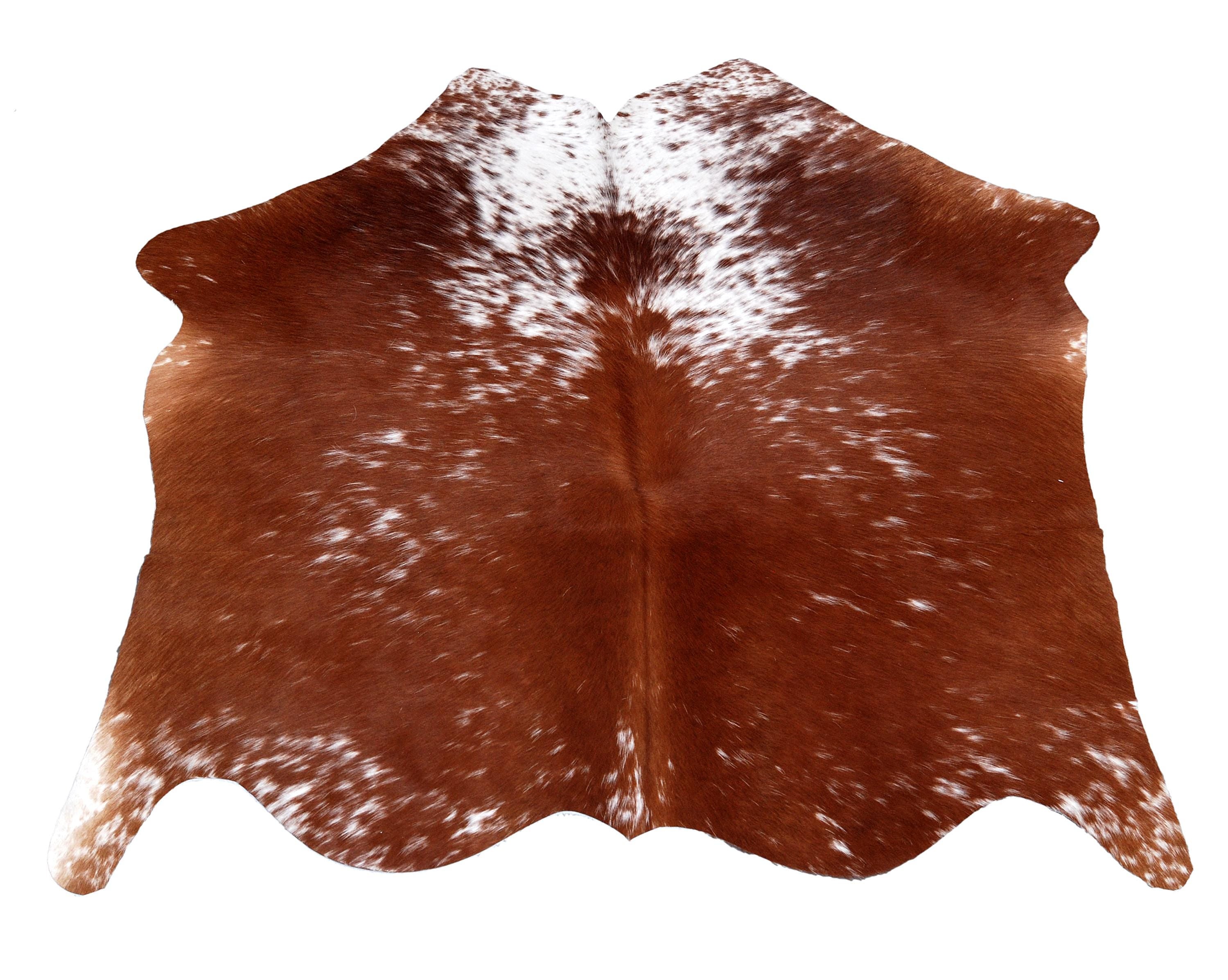 Luxury Brown & White Cowhide Rug - Hypoallergenic Non Slippery Suede Back - Handcrafted Natural Hide Carpet for Bedroom Living Room - Celestial Leather Limited