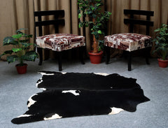Luxurious Black & White Cowhide Rug for Bedroom - Living Room - Hypoallergenic, Non-Slip, Unique Natural Beauty - Free Shipping in UK! - Celestial Leather Limited