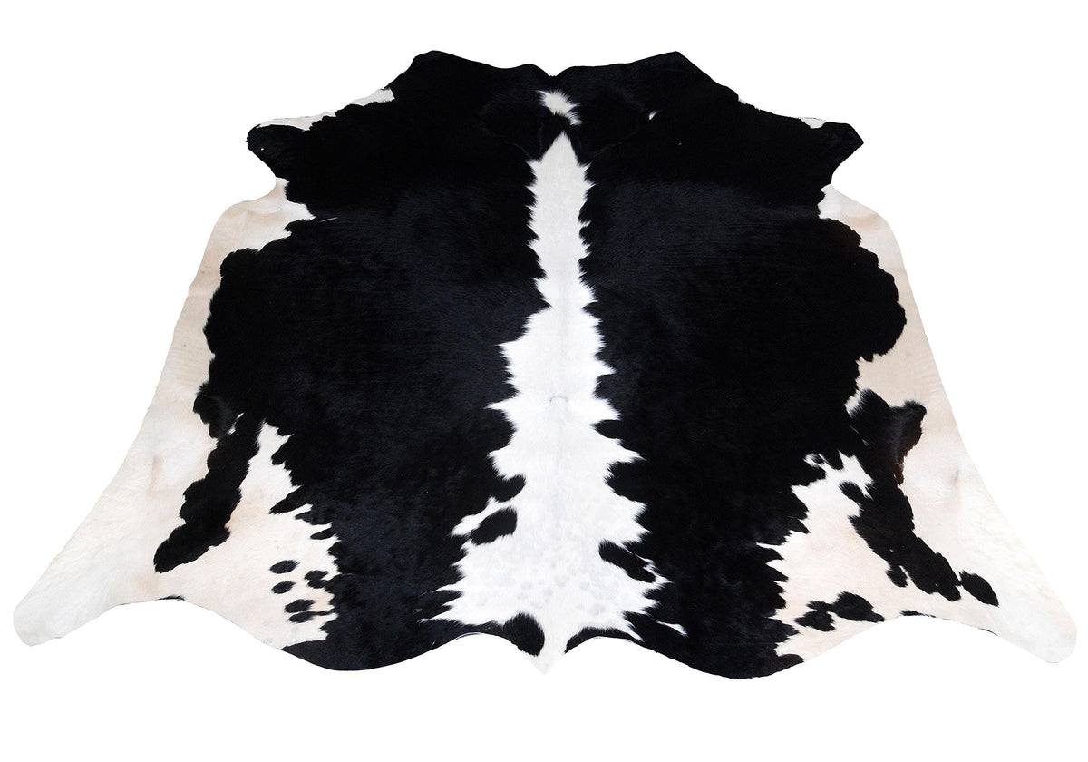 Luxurious Black & White Cowhide Rug | Large Spotted Hair Rug for Bedroom/Living Room | Hypoallergenic - Non-Slip Suede Back | Unique Natural - Celestial Leather Limited