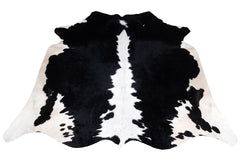 Luxurious Black & White Cowhide Rug | Large Spotted Hair Rug for Bedroom/Living Room | Hypoallergenic - Non-Slip Suede Back | Unique Natural - Celestial Leather Limited