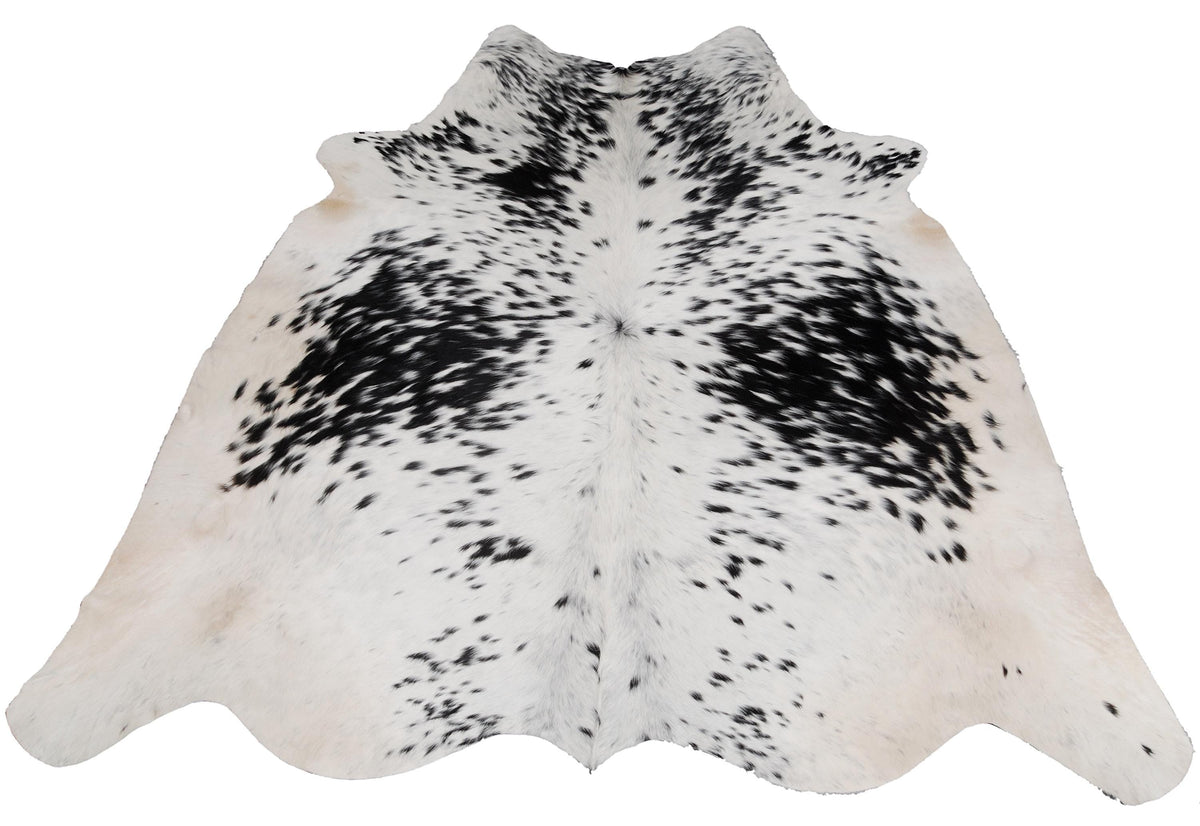 Luxurious Black & White Cowhide Rug | Hypoallergenic - Non-Slip Suede Back | Premium Quality - Unique Natural Beauty | Ideal for Bedroom - Celestial Leather Limited
